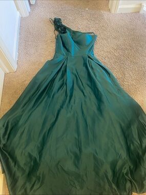 Blondie Nites Teal One-Shoulder Formal Gown